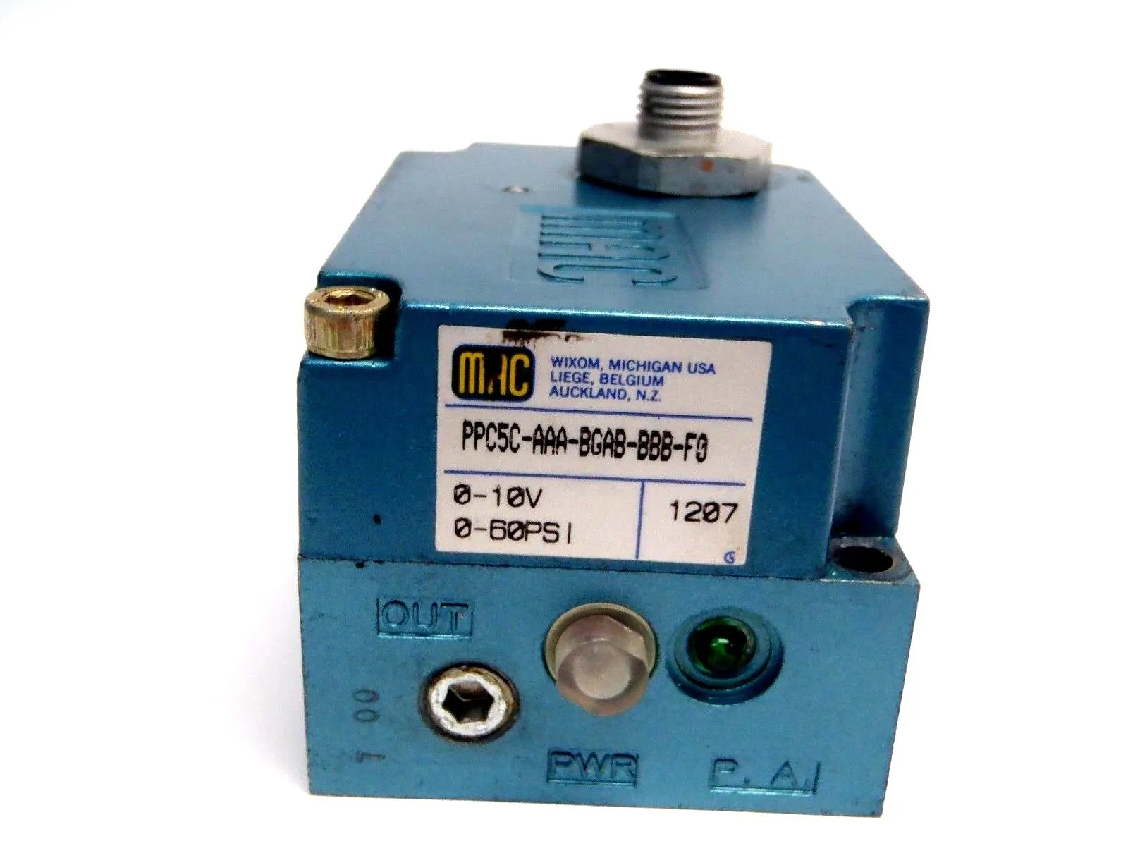 PPC5C-AAA-BGAB-BBB-F0 | Mac Valves  Proportional Pressure Control Valve 24VDC - Used