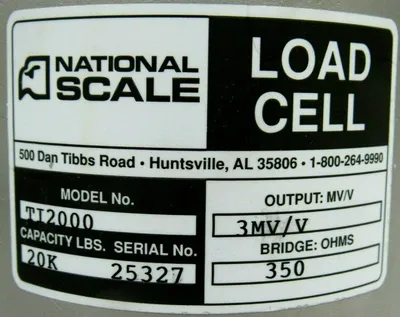 NEW NATIONAL SCALE TI2000 LOAD CELL 20K CAPACITY
