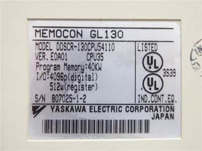 Yaskawa DDSCR-130CPU54110 Memocon GL130 CPU 35 Module Ver. E0A01 Used