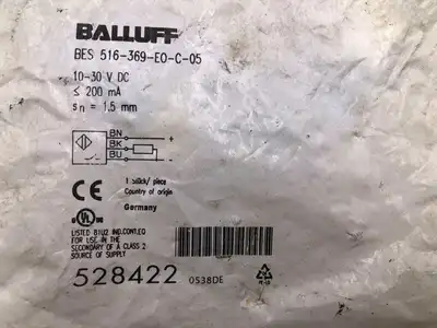Balluff BES 516-369-EC-C-05 Proximity Sensor 10-30VDC 200mA 1.5mm -NIB