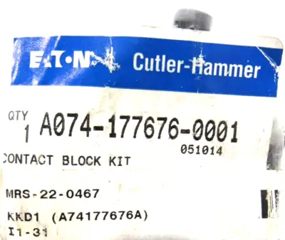 NEW EATON CUTLER HAMMER A074-177676-0001 CONTACT BLOCK KKD-1 A0741776760001