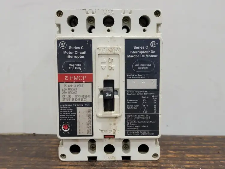 Used WESTINGHOUSE HMCP015E0C Switchgears British Columbia CA | Lenmark #242377