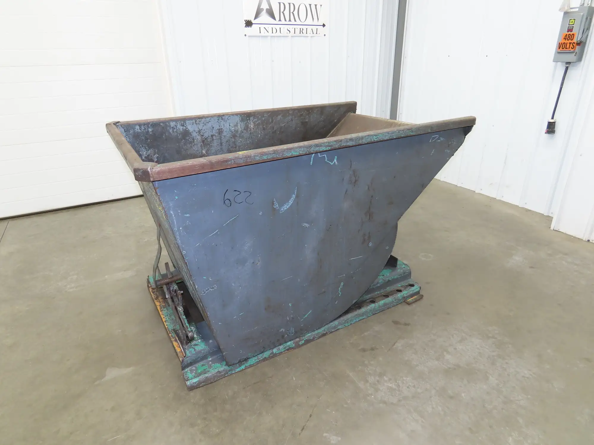 Wright Self Dumping Hopper 1 Yd Capacity 4000lb 7 Gauge Steel
