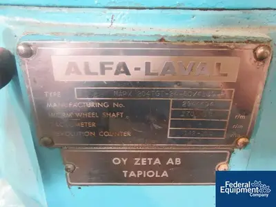 USED Alfa Laval Alfa Laval Desluger Centrifuge, Model MAPX 204TGT-24-60/4139-2, S/S