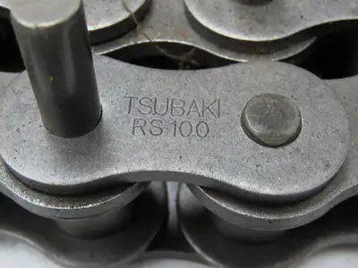 Tsubaki RS100 Riveted Roller Chain w/D-1 Attachment 18' Length