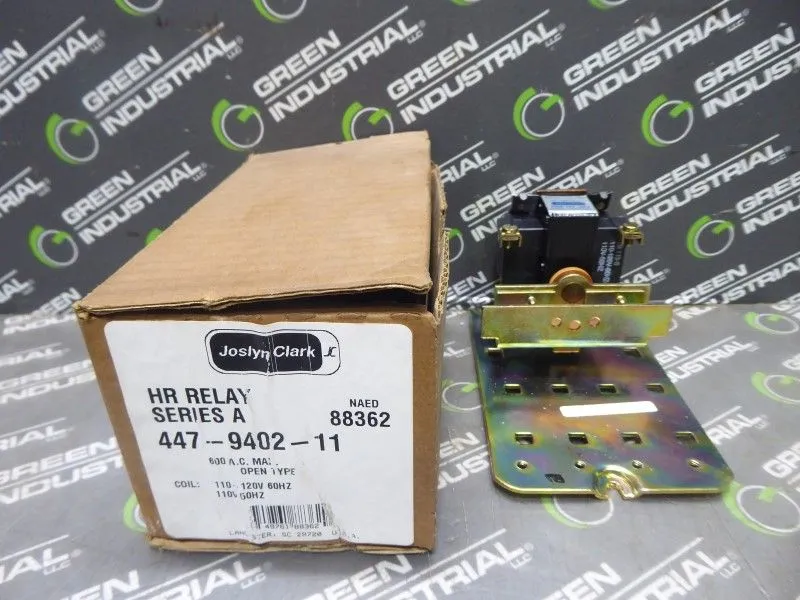 Joslyn Clark 447-9402-11 HR Relay Series A 600 AC 120/60 Coil New NIB