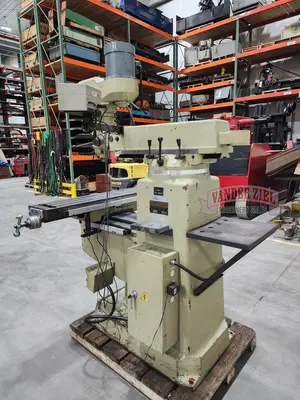 Wells Index Vertical Knee Mill, Model 1050, 10" x 50" Table, 3 HP