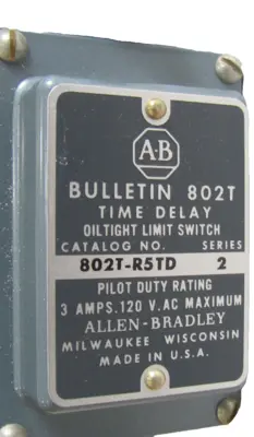 ALLEN BRADLEY 802T-R5TD TIME DELAY LIMIT SWITCH 802TR5TD NEW, SURPLUS