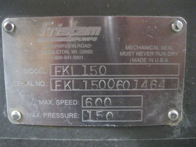 Used Fristam FKL150 Pumps New Hampshire US | Bitter End Trading #1452781
