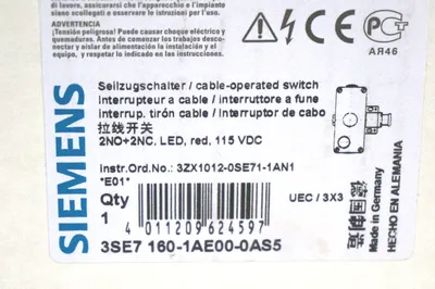 NEW SIEMENS 3SE7 160-1AE00-0AS5 LIMIT SWITCH 3SE71601AE000AS5