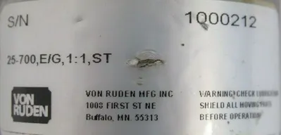NEW VON RUDEN 25-700 SPIRAL GEARBOX 25-700,EG,1:1,ST 25700