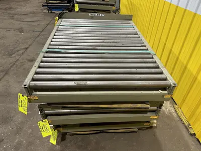 3800 LBS X 60" X 42" SOUTHWORTH HYDRAULIC SCISSOR LIFT TABLE WITH ROLLER CONVEYOR TOP, 110 VOLT: STOCK #20888