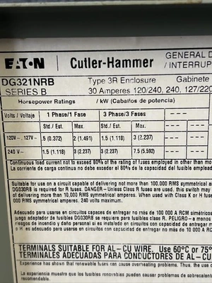 Used Eaton DG321NRB Misc Electrical & Power Parts California US | Davliegogo LLC #1710464