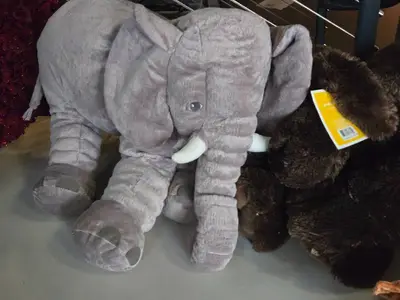 Lot of (4) Stuffed Animals - 24" Crocodile, 20" Elephant, 24" Dog, 12" Yolo Chipmunk