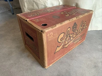 Strohs Bohemian Beer Plastic Coated Cardboard Case w/24 12oz Bottles Glass