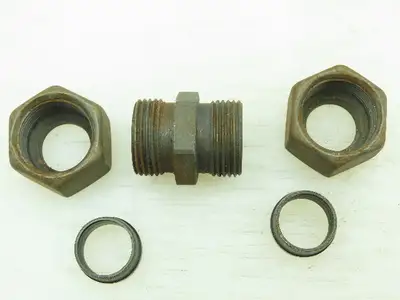 VOSS Steel Flareless Metric Straight Union Compression Fitting 15mm Tube LOT of5