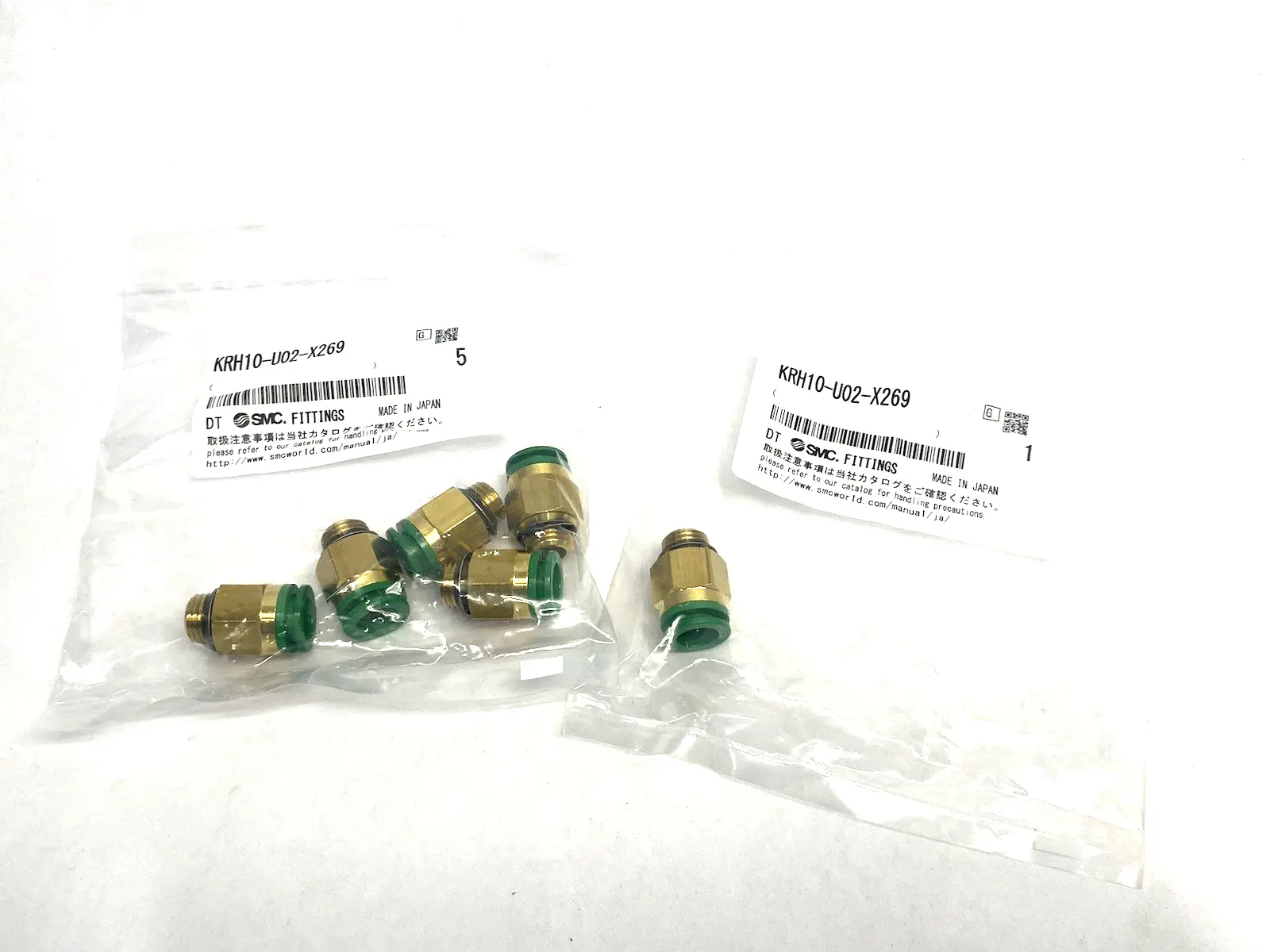 NEW SMC FLAME RESISTANT ONE TOUCH FITTING 1/4" BRASS