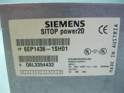 Siemens SITOP Power 20 6EP1436-1SH01 Power Supply H7