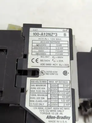 Used ALLEN-BRADLEY 100-A12NZ*3 Miscellaneous Equipment (Electrical & Power) Ohio US | Surplus Asset Holdings #1238800
