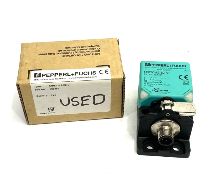 Used PEPPERL+FUCHS INDUCTIVE CUBE SENSOR, 4-LEDS, 187481 Proximity Sensors | Maverick Industrial Sales #1101110