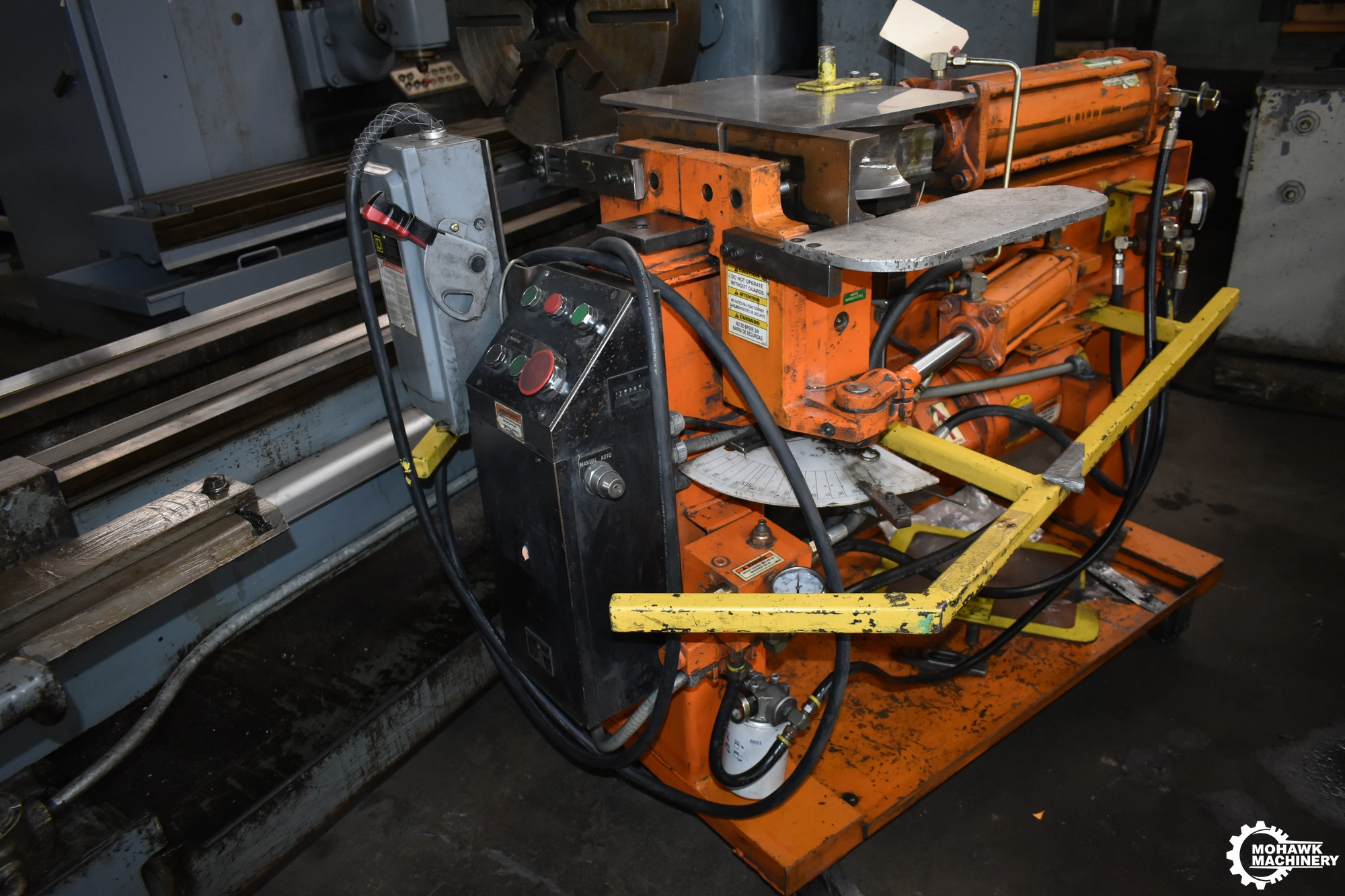 3" HUTH "2800" HORIZONTAL HYDRAULIC SHAPE PIPE & TUBE BENDER - DEPTH OF BEND INDICATOR