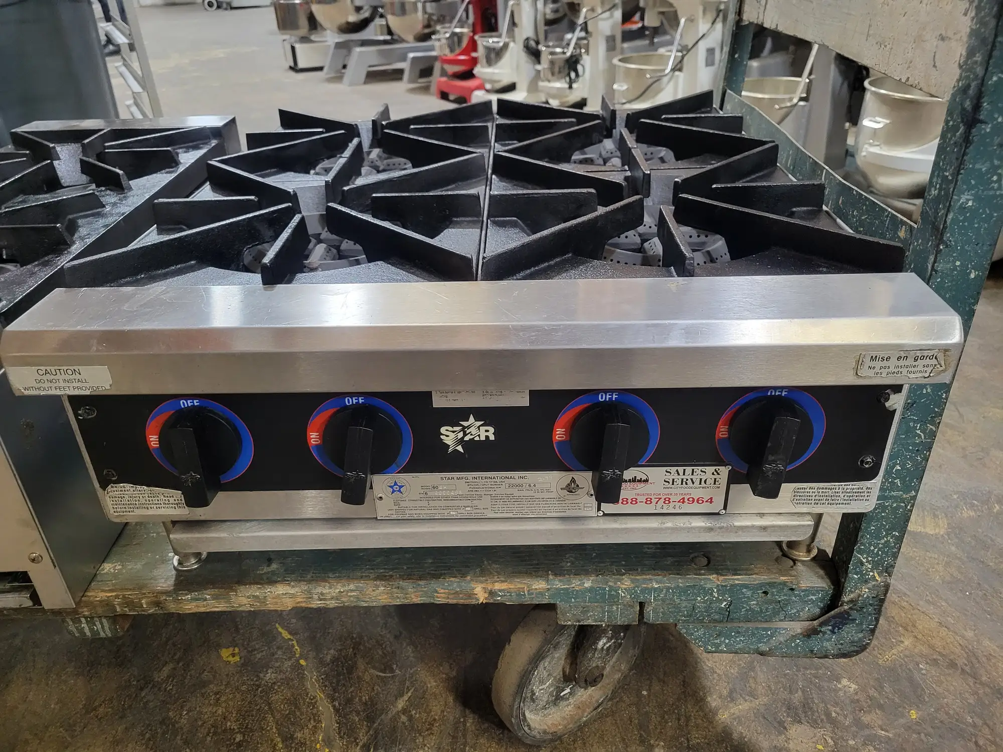 Used Star 604H 24" Gas  Hotplate w/ (4) Burners