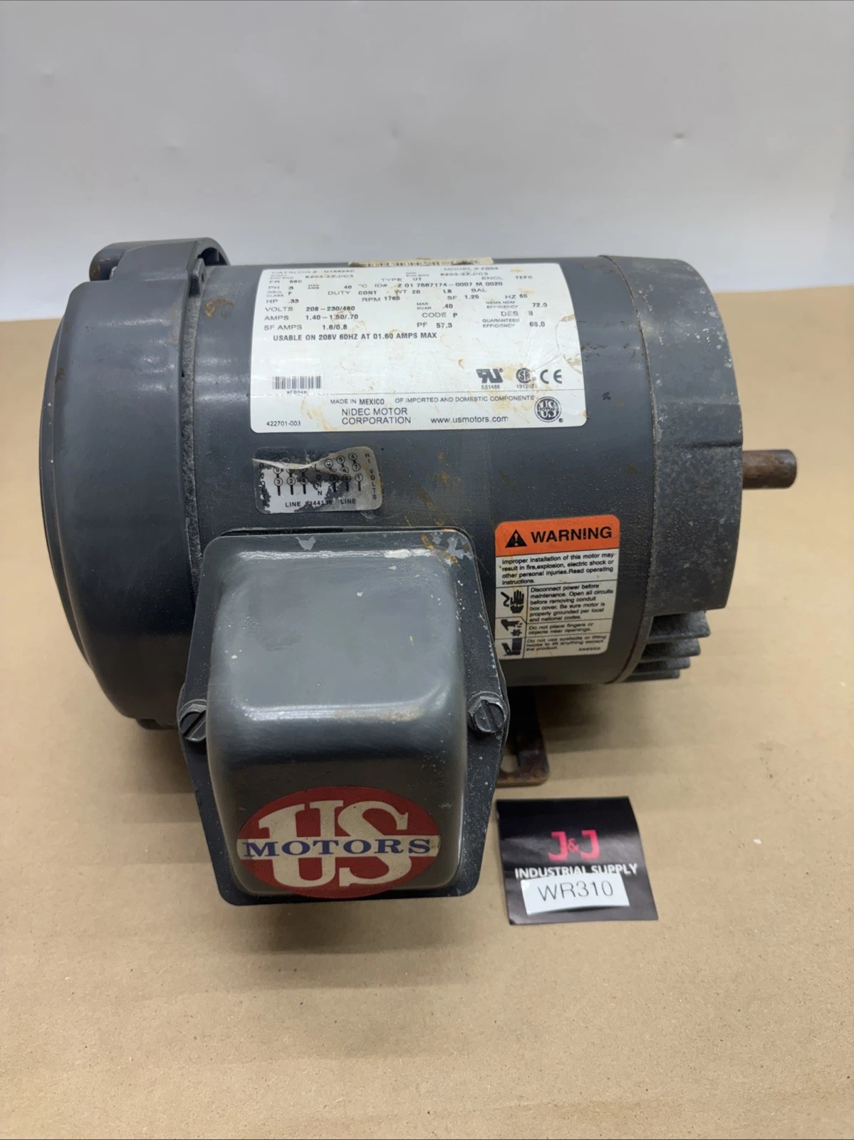 NEW NIDEC, US MOTORS U13S2AC
