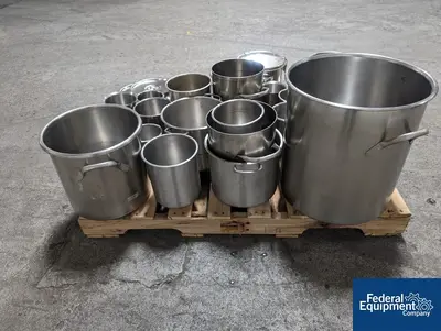 N/A Lot of Stainless Steel Pots