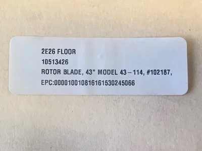 Voith 43" Model 43-114 Rotor Blade Part No. 102187