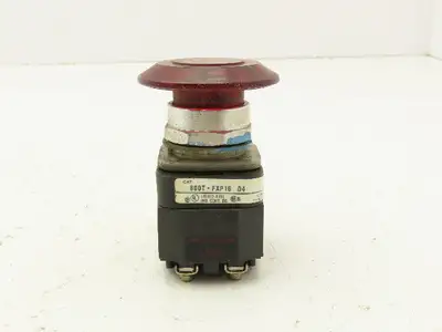 Allen Bradley 800T-FXP16 D4 Red Illuminated Mushroom Push/Pull Button 30mm