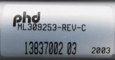 NEW PHD ML309253-REV-C GUIDED CYLINDER 13837002-03 ML309253REVC