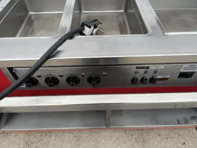 Used ColorPoint Used ColorPoint 74" Commercial Buffet 4 Open Well Steam Table Heated 220V Steam Tables (Food) Illinois US | Falcon Restaurant Supply #1376356