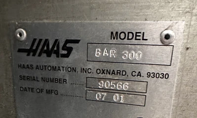 HAAS SERVOBAR300 BAR FEED