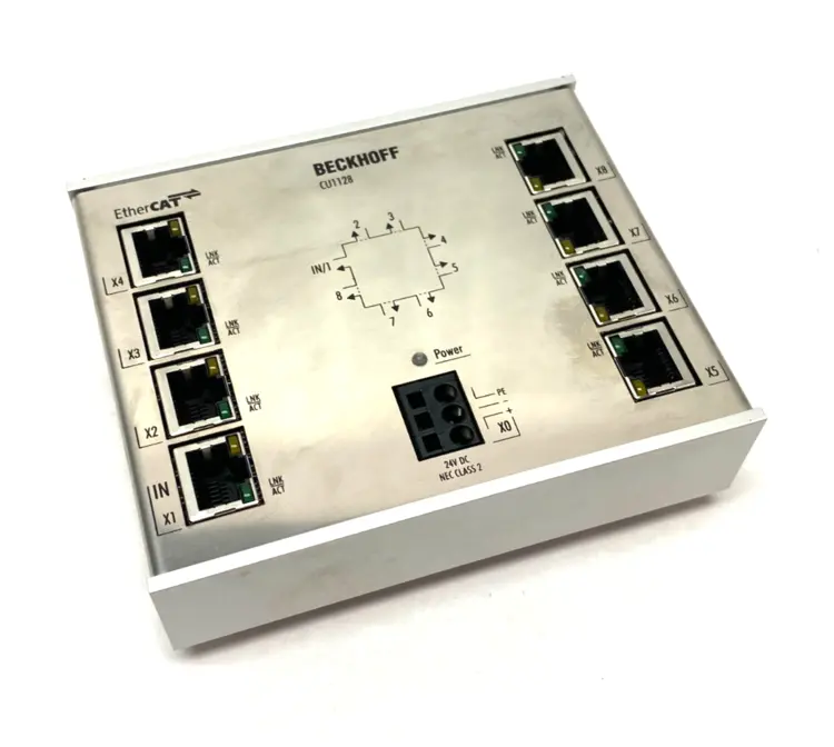 Used BECKHOFF ETHERCAT 8-PORT INFRASTRUCTURE JUNCTION, RJ45, 100 MBIT/S PLC Ethernet Equipment | Maverick Industrial Sales #1103153