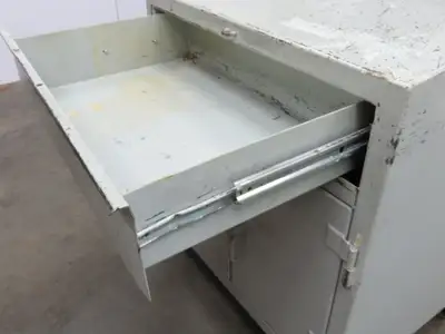 Strong Hold Extreme Duty 12 GA Shop Desk 1 Drawer Riser Shelf 36x28x54"