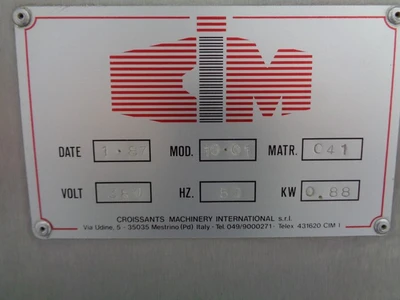 Used CIM 10-01 Dough Sheeters & Presses California US | BakeryEquipment.com #1554568