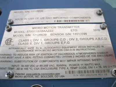 USED Micro Motion 5700 R12 ABAAZZZ AAZZZ