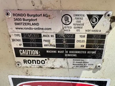 Used RONDO STM5303 Dough Sheeters & Presses Florida US | BAM Discount Restaurant Equipment #1494050