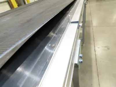 Habasit 38"x 11' 6" Slider Bed Conveyor 33.5"W Grip Belt 220V 3PH 5FPM