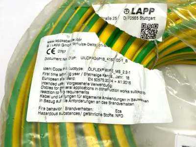 New | in-Stock LAPP ÖFLEX Multi-Standard Wire, Green/Yellow PVC, 1000V, 250' Cable & Wire Michigan US | Maverick Industrial Sales #1489499