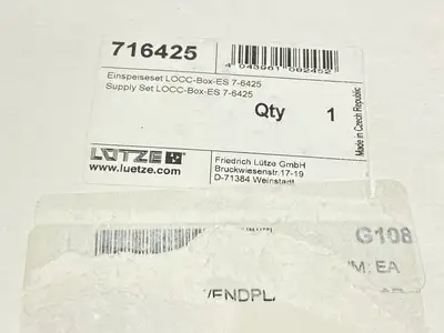 USED LUTZE LOCC-BOX-ES 7-6425 SUPPLY TERMINAL AND END BLOCK 40A