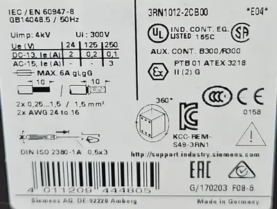 USED Siemens 3RN10122CB00