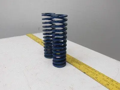 5" x 1-1/2" 3/4" Rod Die Spring 1/8" Thick Rectangular Wire Blue Lot Of 2