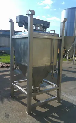 SPC9194  Tank 225 gallon Schafer Container Systems liquid tote, Stainless Steel