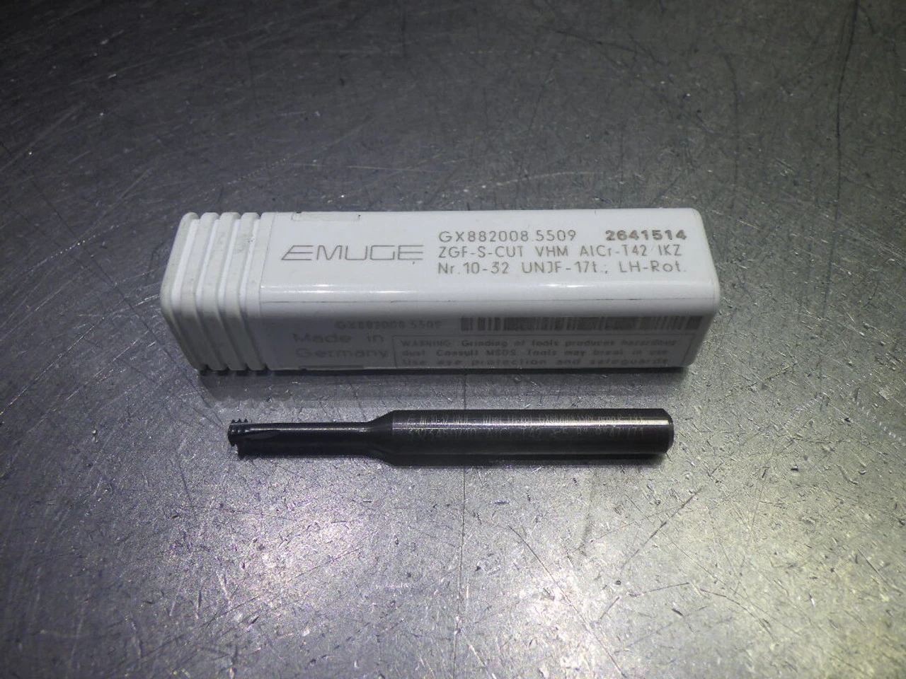 Emuge 10-32UNJF 4 Flute Coolant Thru Carbide Thread Mill GX882008.5509 (LOC1068C)