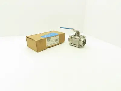 Milwaukee Valve Ball Valve 1-1/2" Socket Weld Stainless Steel CF8M 1000WOG 3-PC