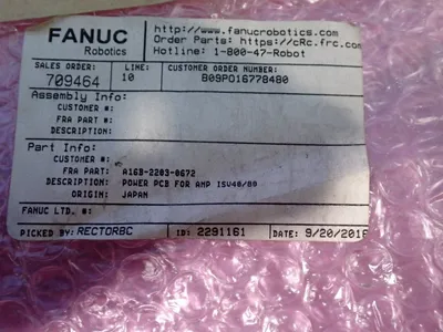 Used 2018 FANUC A16B22030672 Servo Controller Parts Ohio US | HGR 24 #1020224