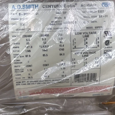 NEW AO SMITH MOTORS B-390768-01