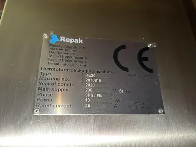 New | in-Stock 2020 Repak RE 20 Thermoforming Machines Illinois US | M&M Equipment Corp. #1389022