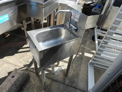 Used Falcon Restaurant Supply Used Small Stainless Steel Hand Washing Sink with Faucet - SS35 Hand Washing and Sanitizing Illinois US | Falcon Restaurant Supply #1376600